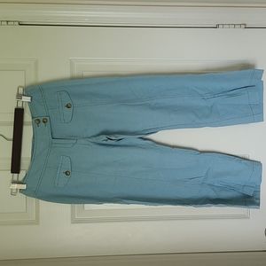 Studio Y Blue Linen Capris Size - 3/4